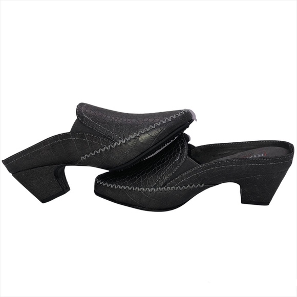 RIALTO Comfort Vette Croc Embossed Faux Leather Mules-7W - Picture 12 of 16